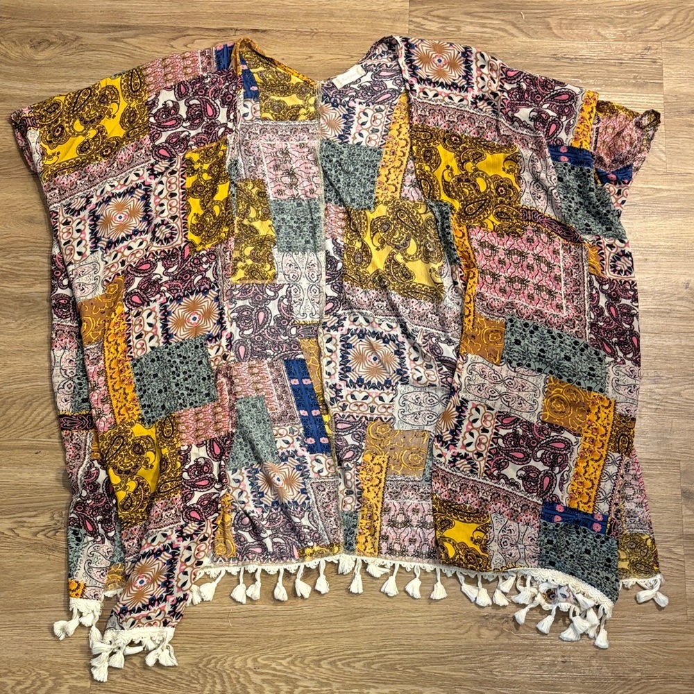 Altar'd State Multicolor Patchwork Kimono - image 1